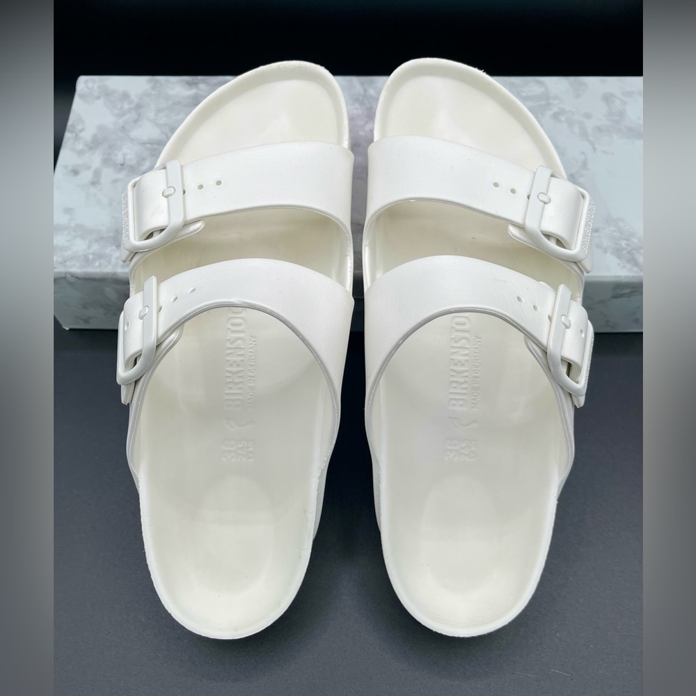 Birkenstock Classic White Double Strap Sandals - Picture 3 of 12